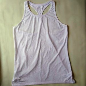 Athleta Chi Tank Sheer White Striped  Racerback LG